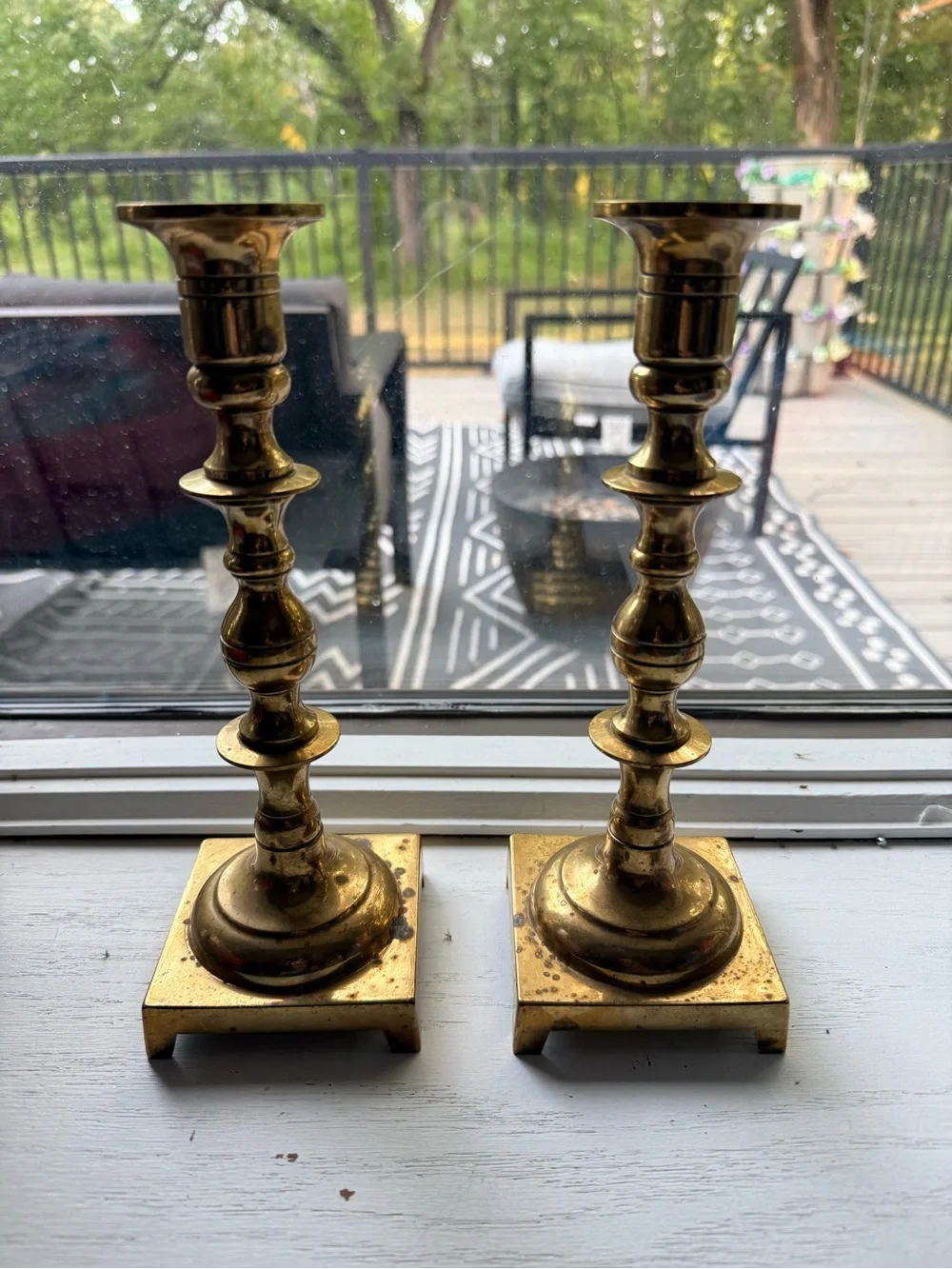 Vintage EB Baldwin Brass Candlestick Holders Pair 10” Heavy